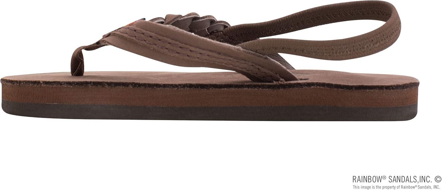 Rainbow Sandals Kid’s Single Layer Premier Leather Flirty Braidy(Expresso With Backstrap)