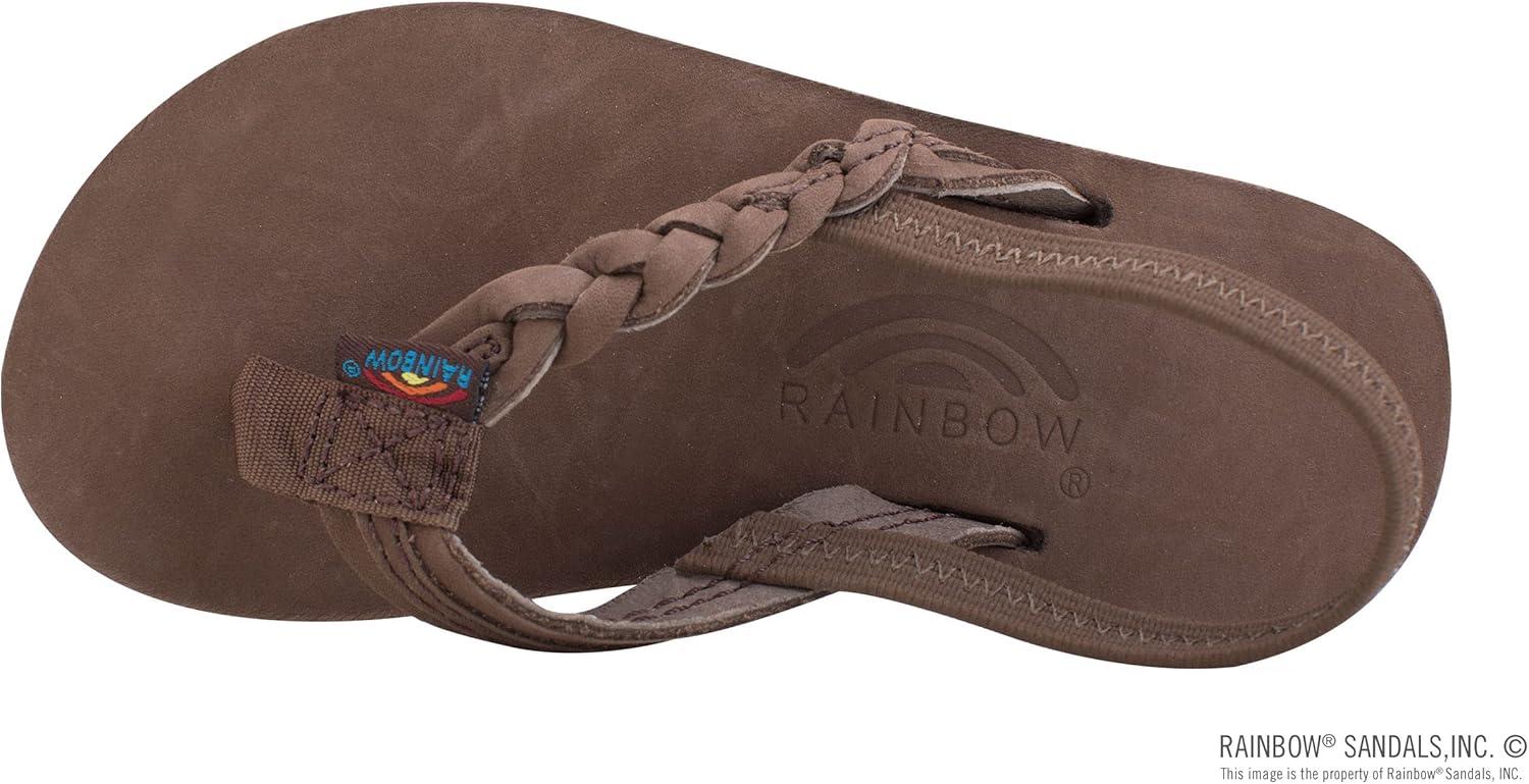 Rainbow Sandals Kid’s Single Layer Premier Leather Flirty Braidy(Expresso With Backstrap)