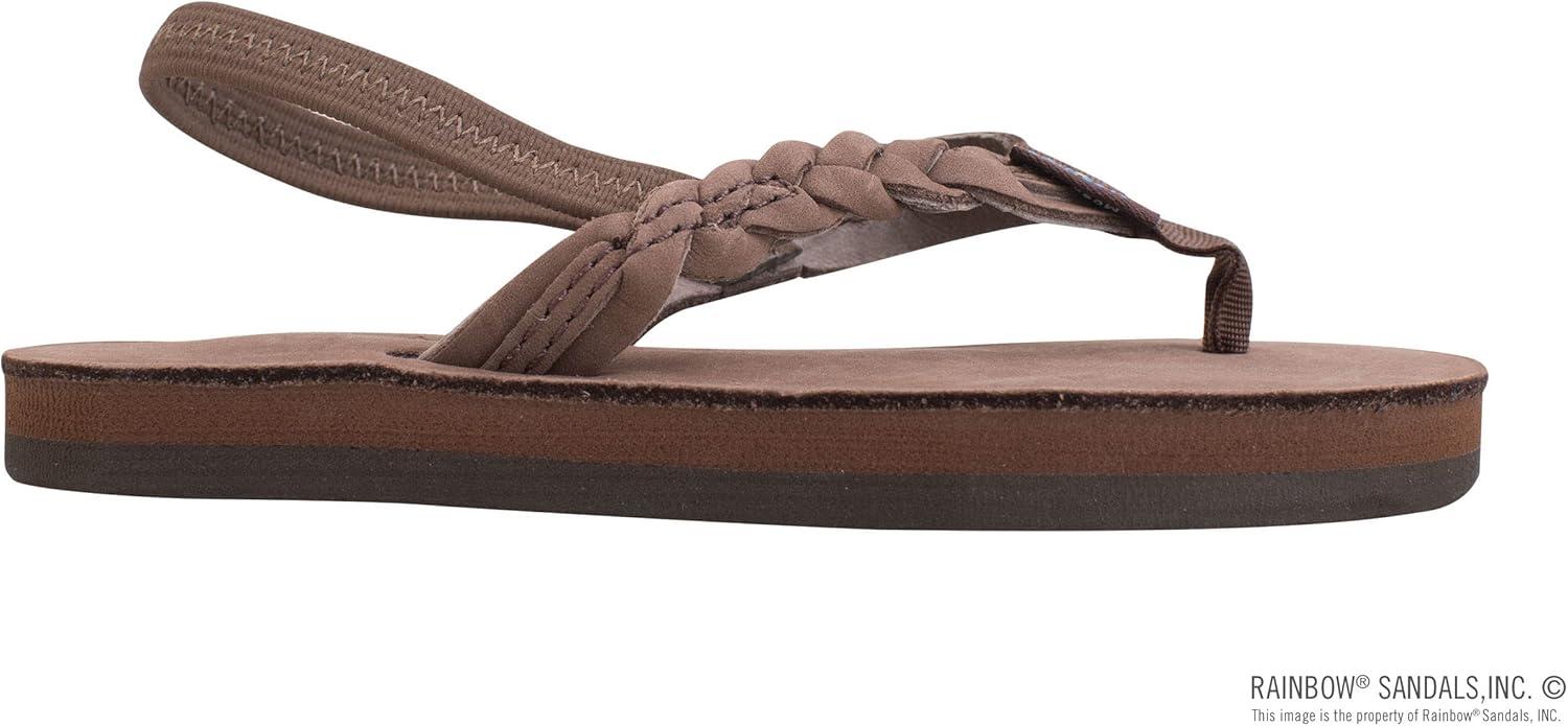 Rainbow Sandals Kid’s Single Layer Premier Leather Flirty Braidy(Expresso With Backstrap)