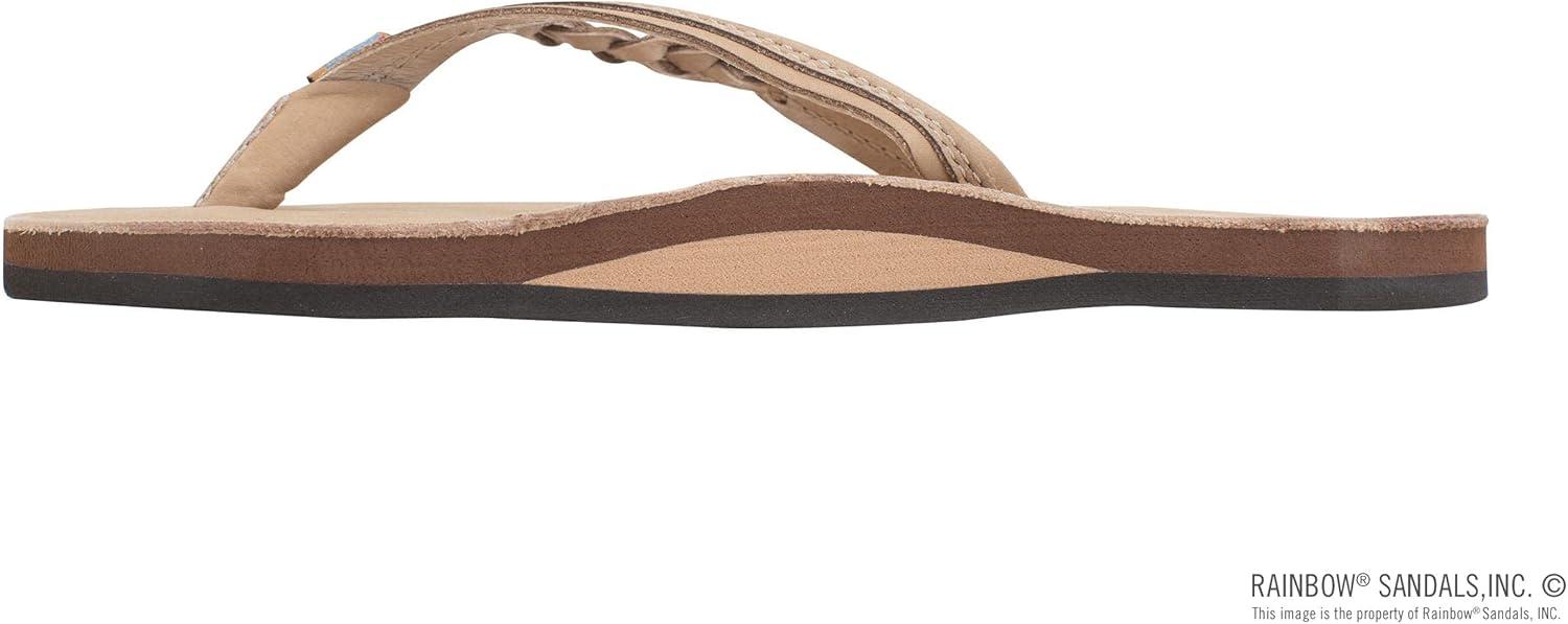 Rainbow Sandals Women’s Flirty Braidy Premier Leather w/Single Braided Strap(Sierra Brown)