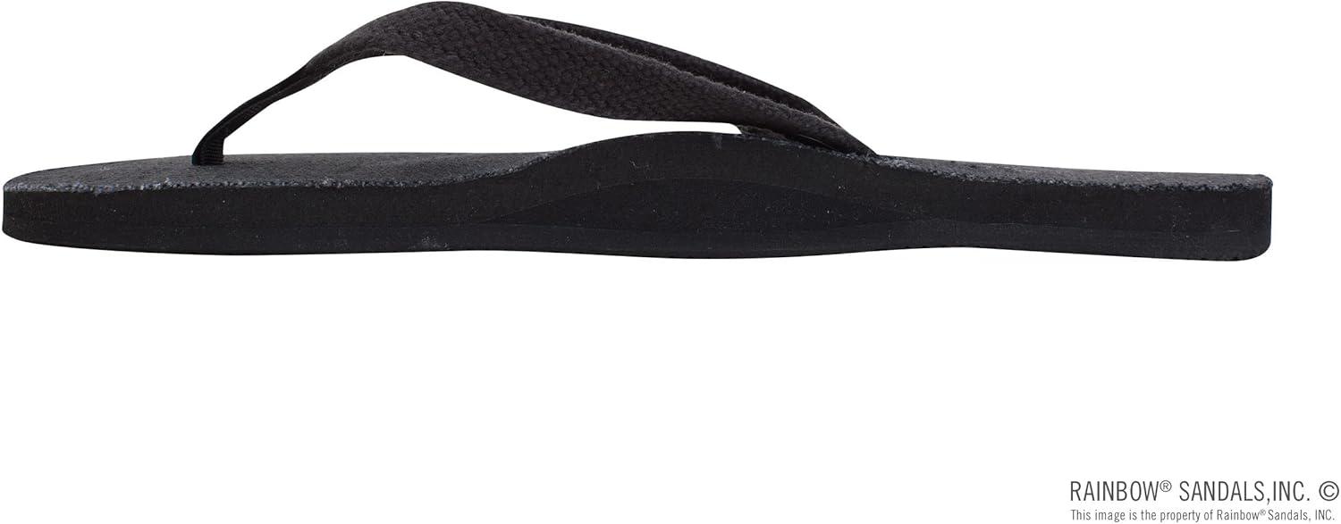 Rainbow Sandals Women’s Single Layer Hemp w/Narrow Strap(Black)