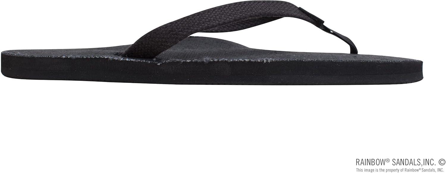 Rainbow Sandals Women’s Single Layer Hemp w/Narrow Strap(Black)