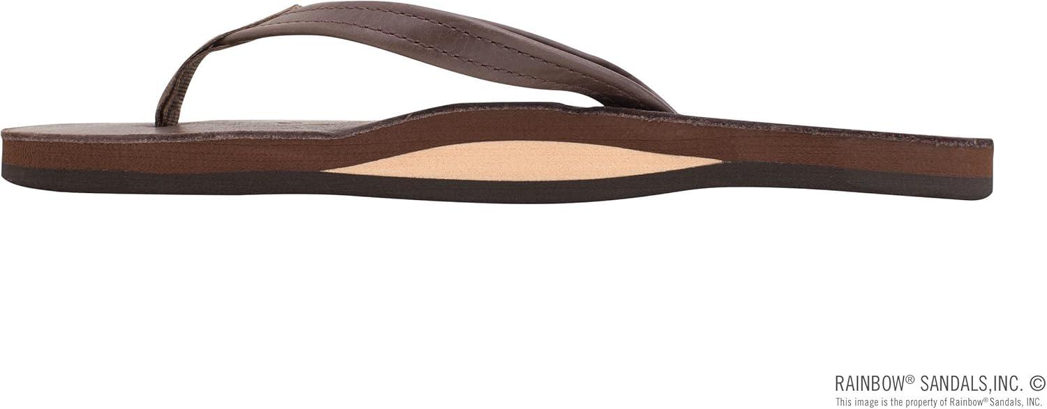 Rainbow Sandals Women’s Single Layer Leather Sandal Narrow Strap(Mocha)