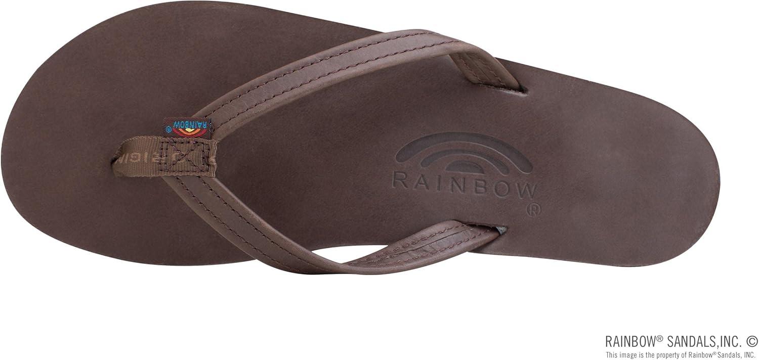 Rainbow Sandals Women’s Single Layer Leather Sandal Narrow Strap(Mocha)