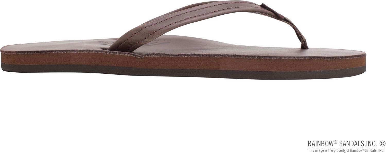 Rainbow Sandals Women’s Single Layer Leather Sandal Narrow Strap(Mocha)