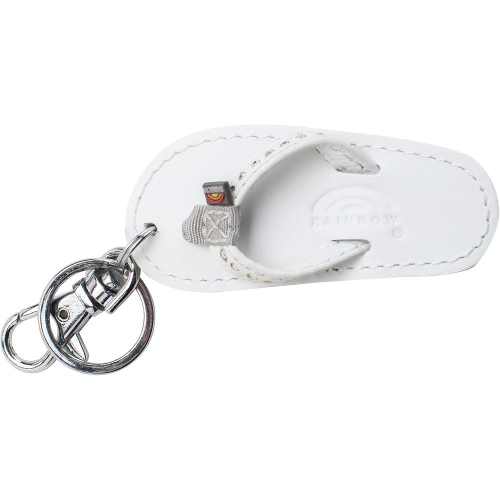 Rainbow Sandals Leather Sandal Key Chain(Crystal / White)