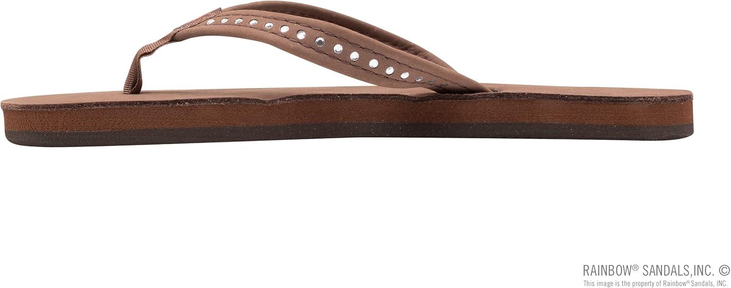 Rainbow Sandals Kid’s Single Layer Premier Leather w/Narrow Crystal Strap(Expresso)