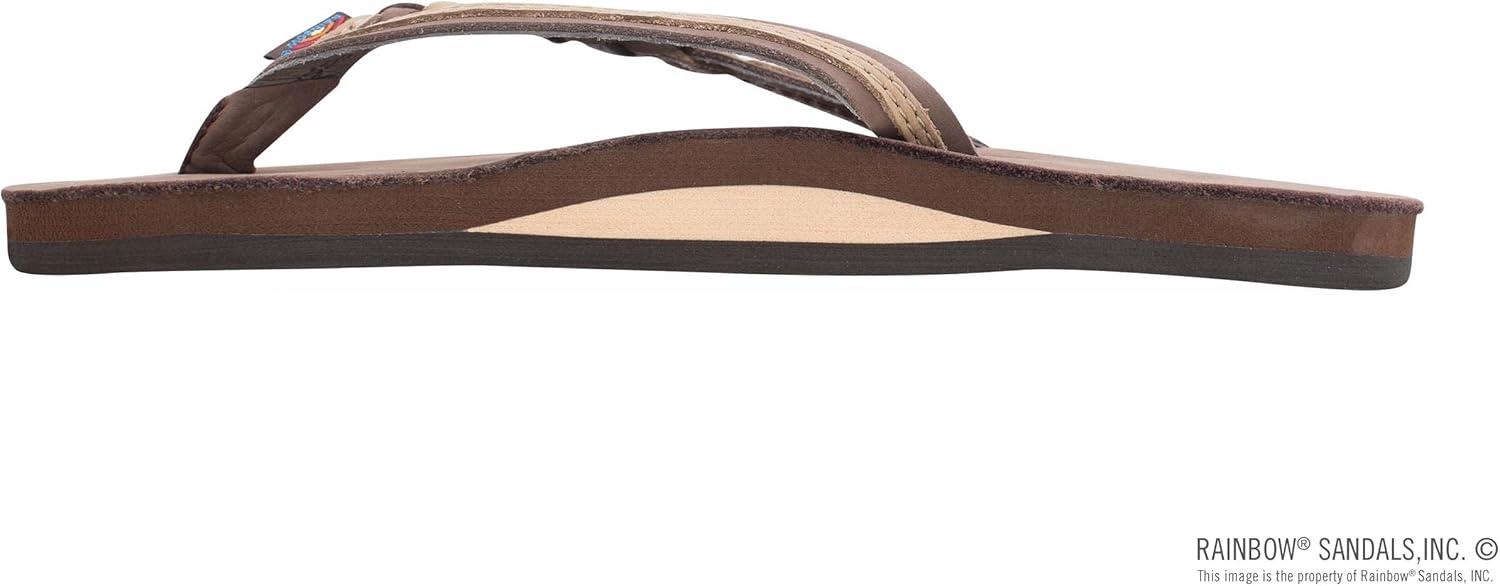 Rainbow Sandals Women’s Flirty Braidy Premier Leather w/Single Braided Strap(Expresso/Sierra Brown)