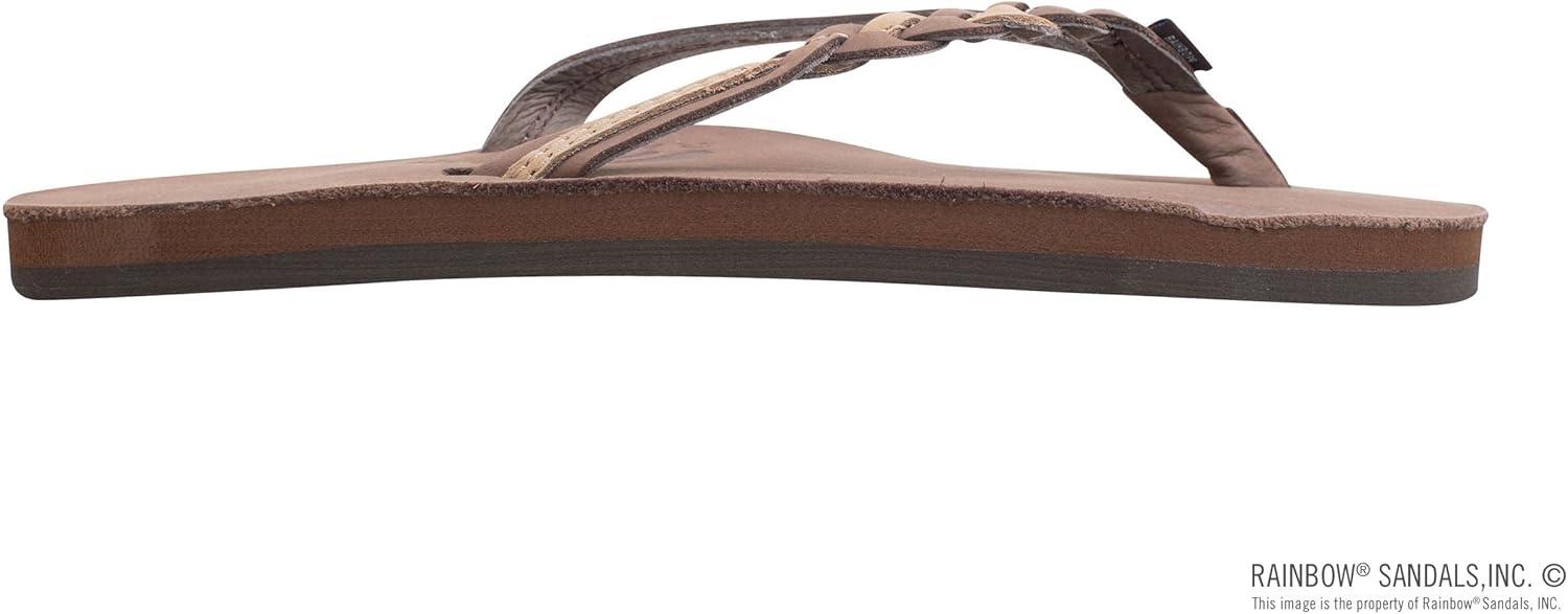 Rainbow Sandals Women’s Flirty Braidy Premier Leather w/Single Braided Strap(Expresso/Sierra Brown)