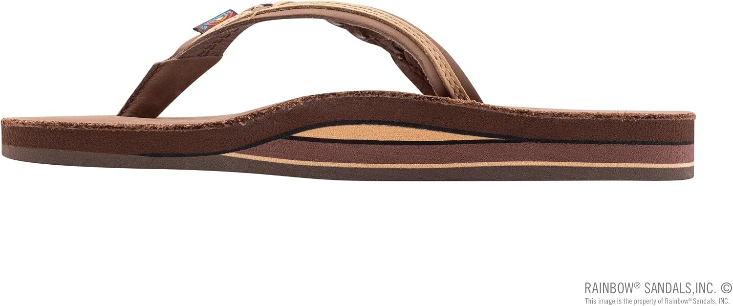 Rainbow Sandals Women’s Double Layer Flirty Braidy Premier Leather w/Single Braided Strap(Expresso/Sierra Brown)