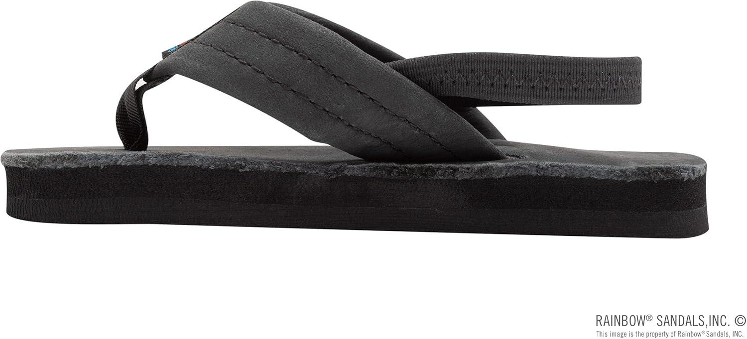 Rainbow Sandals Kid’s Single Layer Premier Leather(Premier Black With Backstrap)