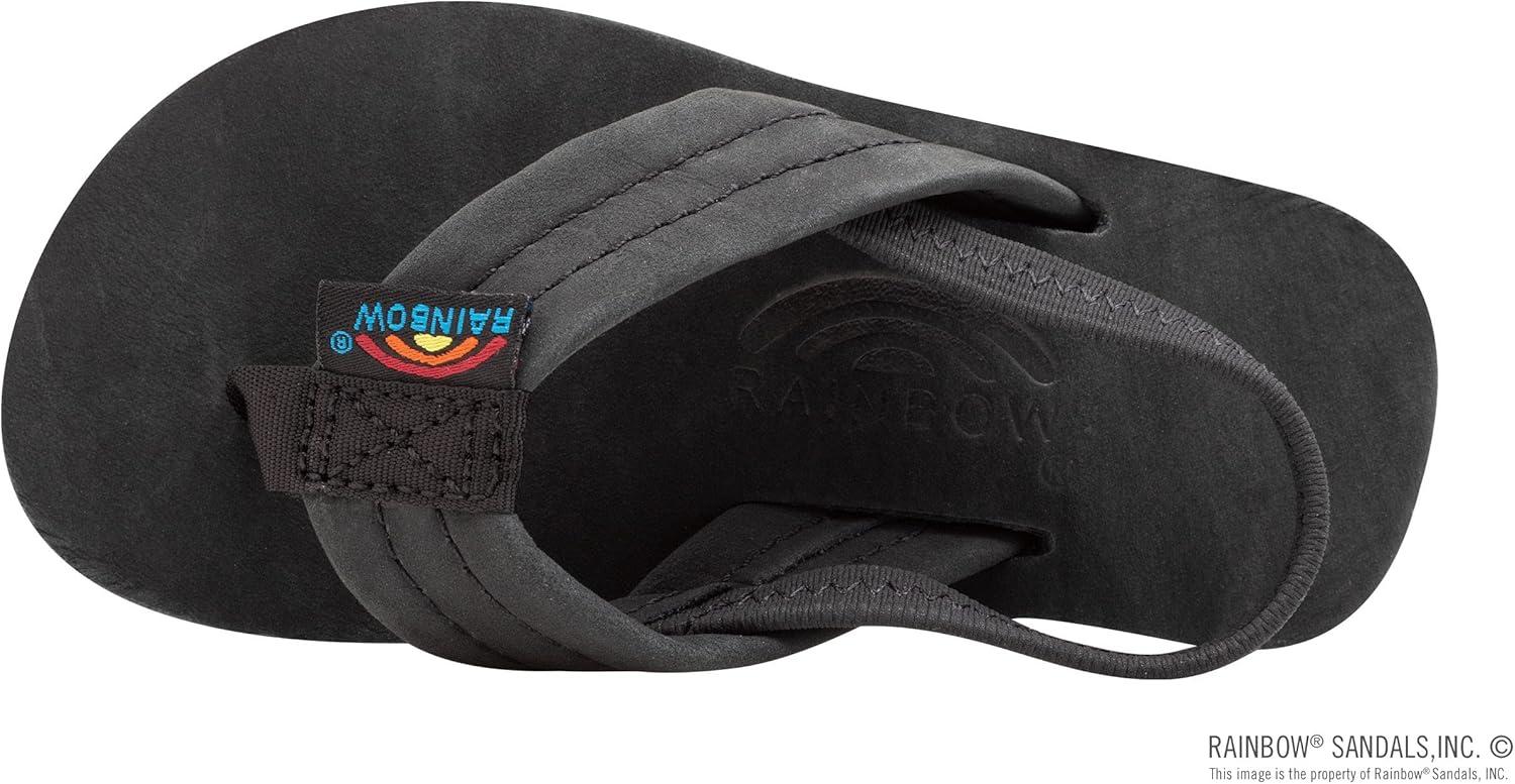 Rainbow Sandals Kid’s Single Layer Premier Leather(Premier Black With Backstrap)
