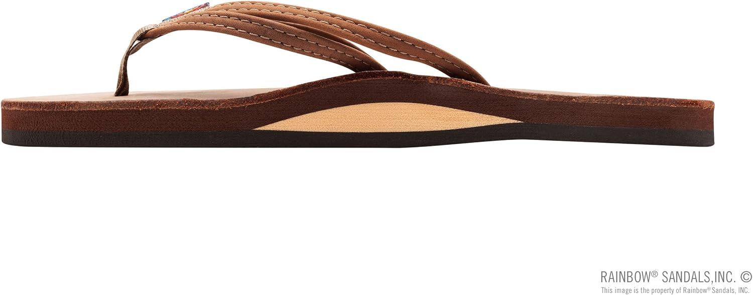 Rainbow Sandals Ladies The Sand Piper Luxury Leather – Single Layer Arch w/Double Narrow 1/3″ Strap(Cinnamon)