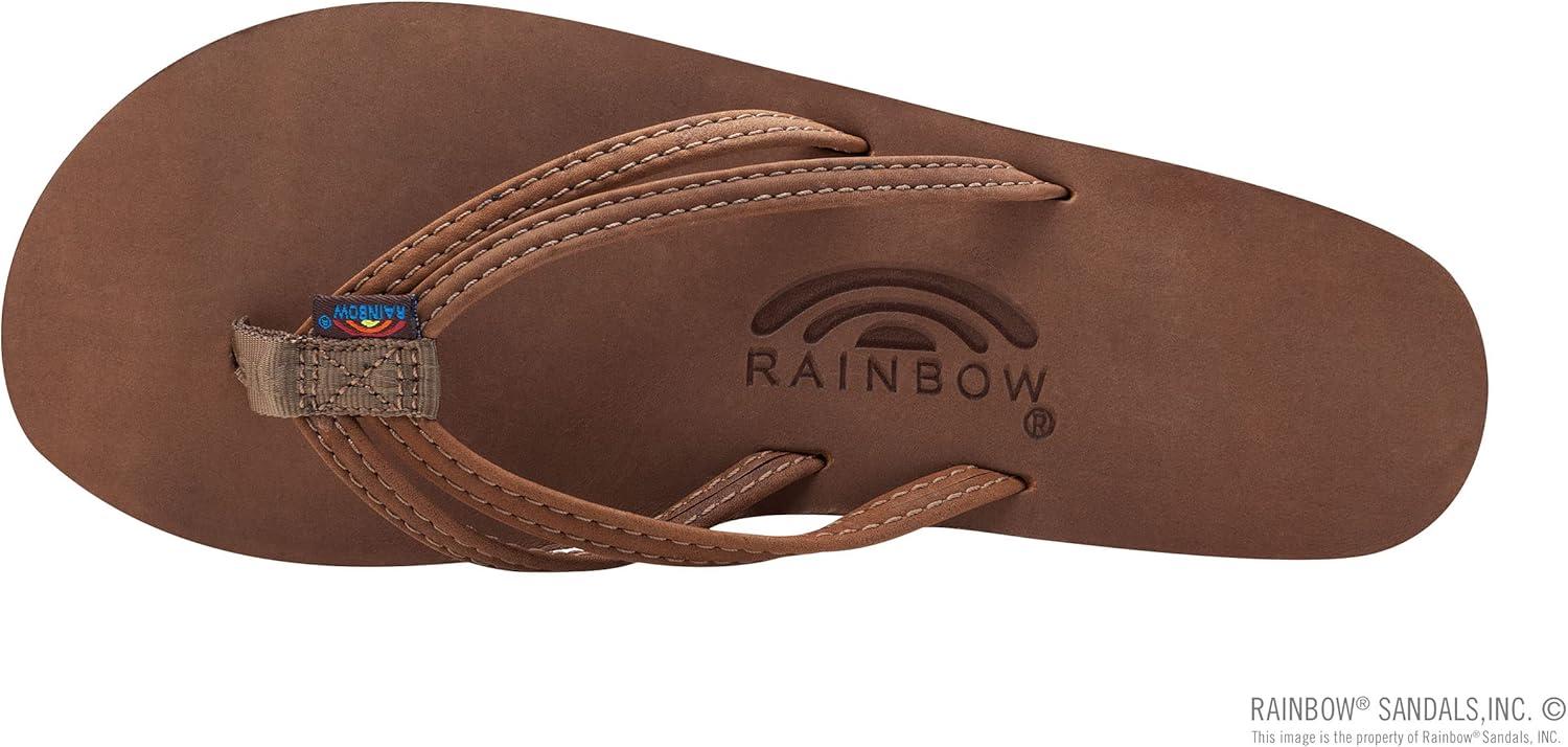Rainbow Sandals Ladies The Sand Piper Luxury Leather – Single Layer Arch w/Double Narrow 1/3″ Strap(Cinnamon)