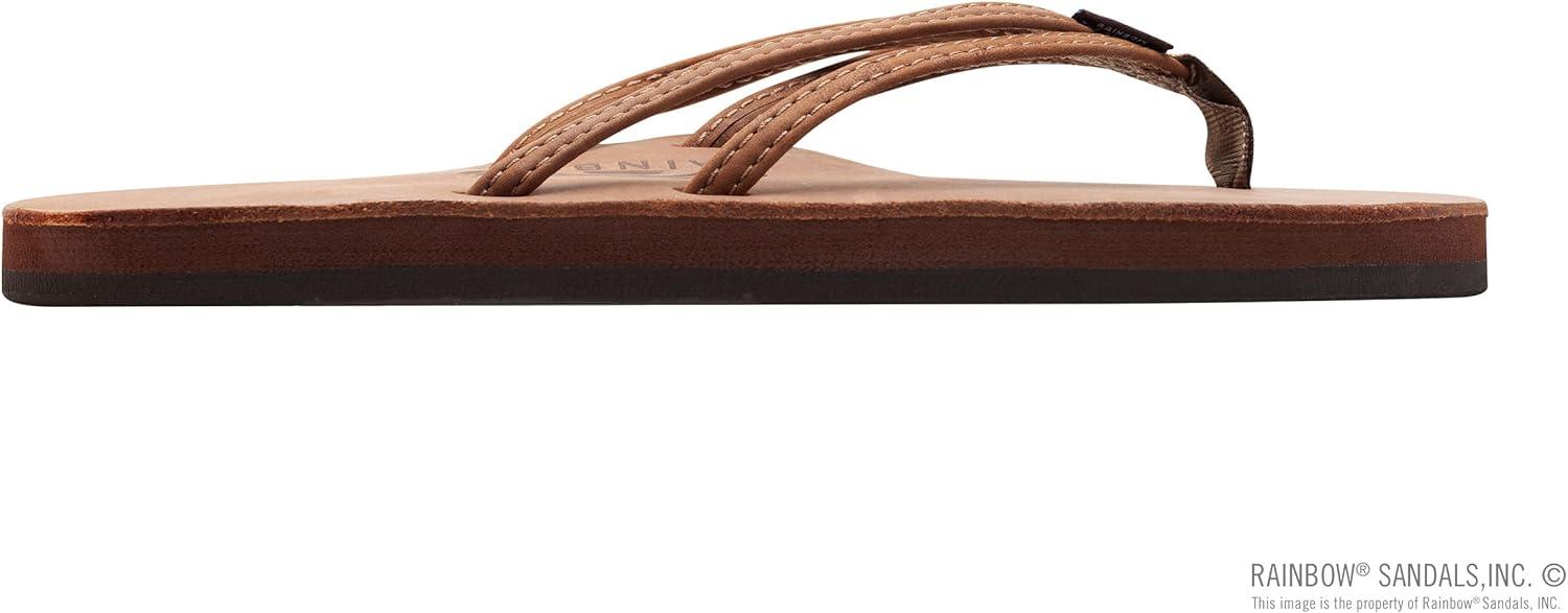 Rainbow Sandals Ladies The Sand Piper Luxury Leather – Single Layer Arch w/Double Narrow 1/3″ Strap(Cinnamon)