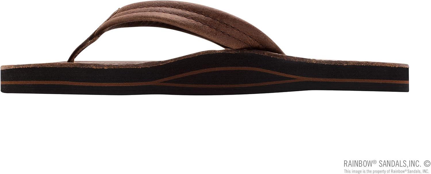 Rainbow Sandals Women’s Luxury Leather – Single Layer Arch Support with a 3/4″ Medium Strap(Oak)
