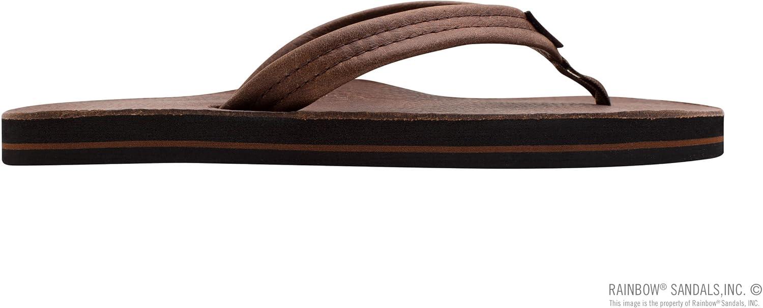 Rainbow Sandals Women’s Luxury Leather – Single Layer Arch Support with a 3/4″ Medium Strap(Oak)