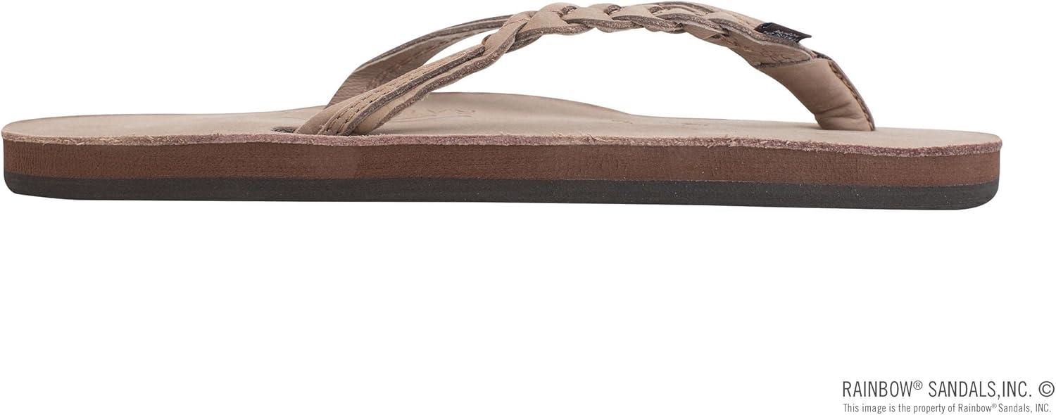 Rainbow Sandals Women’s Flirty Braidy Premier Leather w/Single Braided Strap(Dark Brown)