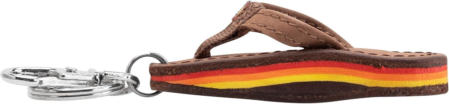 Rainbow Sandals Leather Sandal Key Chain(Expresso / Red / Orange)