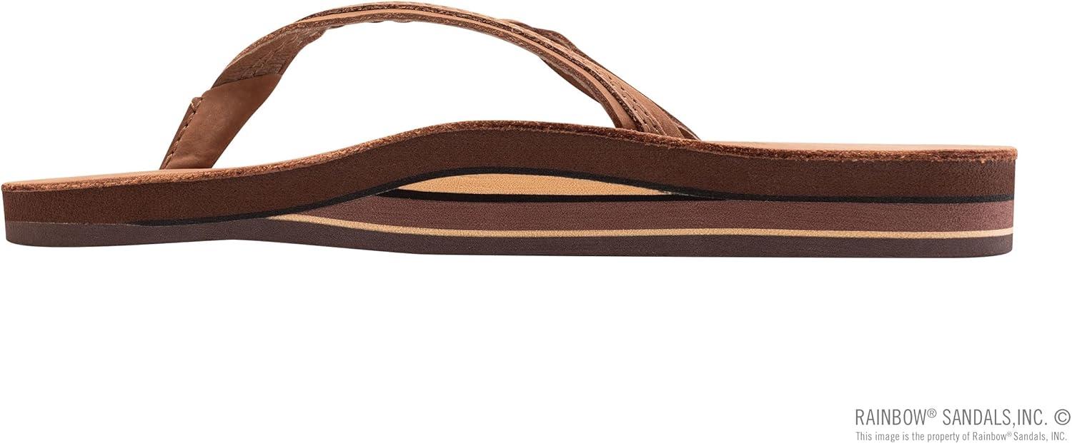 Rainbow Sandals Women’s Double Layer Flirty Braidy Premier Leather w/Single Braided Strap(Redwood)