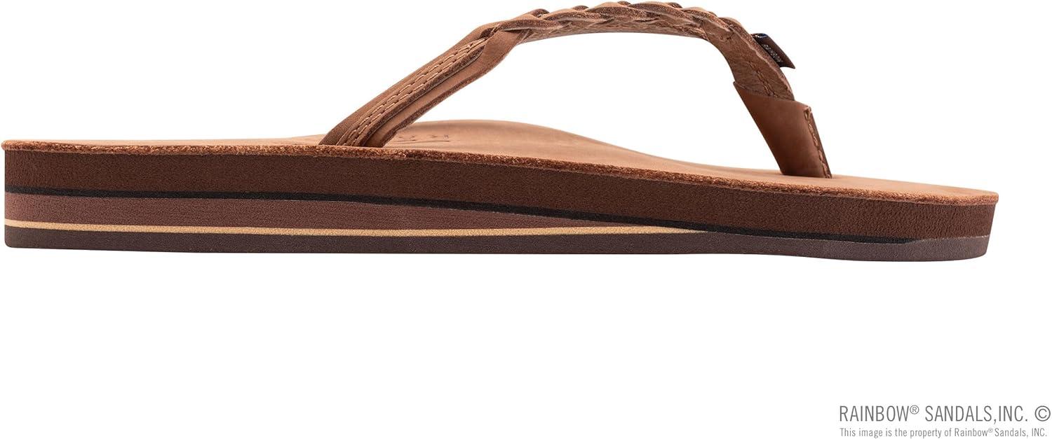Rainbow Sandals Women’s Double Layer Flirty Braidy Premier Leather w/Single Braided Strap(Redwood)