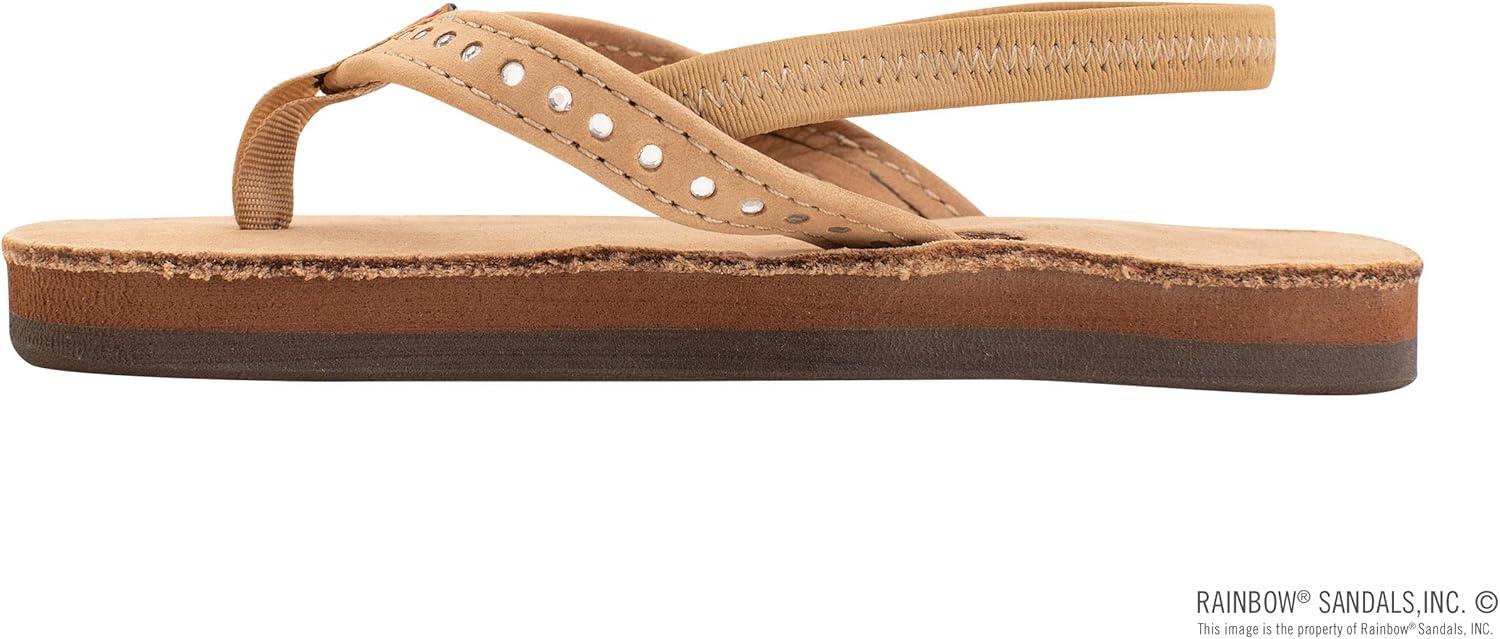 Rainbow Sandals Kid’s Single Layer Premier Leather w/Narrow Crystal Strap(Sierra Brown With Backstrap)