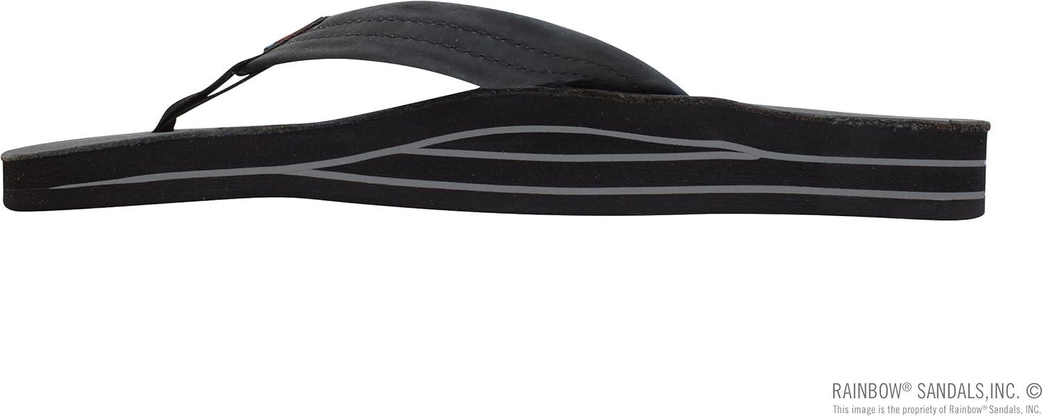 Rainbow Sandals Women’s Double Layer Leather w/ 3/4″ Strap(Premier Black)