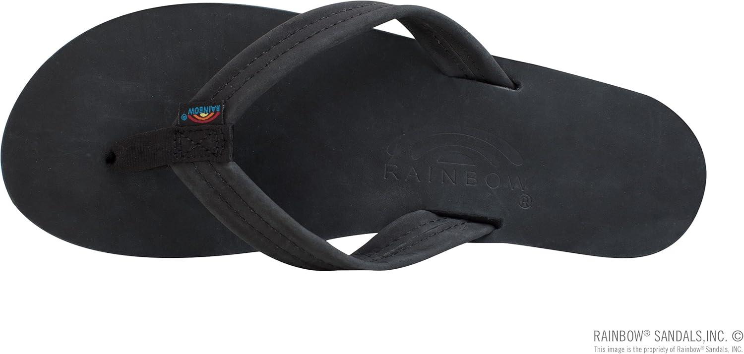 Rainbow Sandals Women’s Double Layer Leather w/ 3/4″ Strap(Premier Black)
