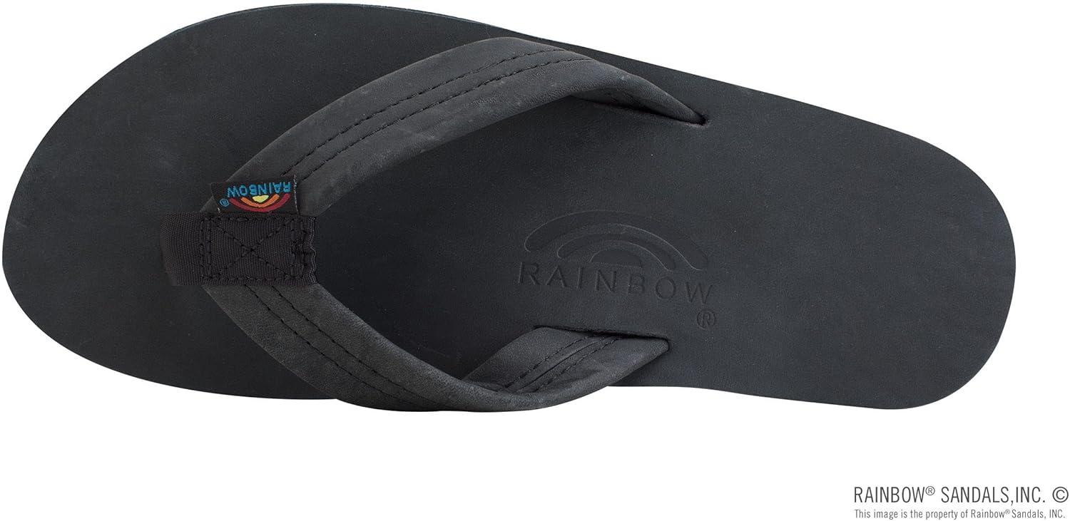 Rainbow Sandals Women’s Double Layer Wide Strap w/Arch(Premier Black)