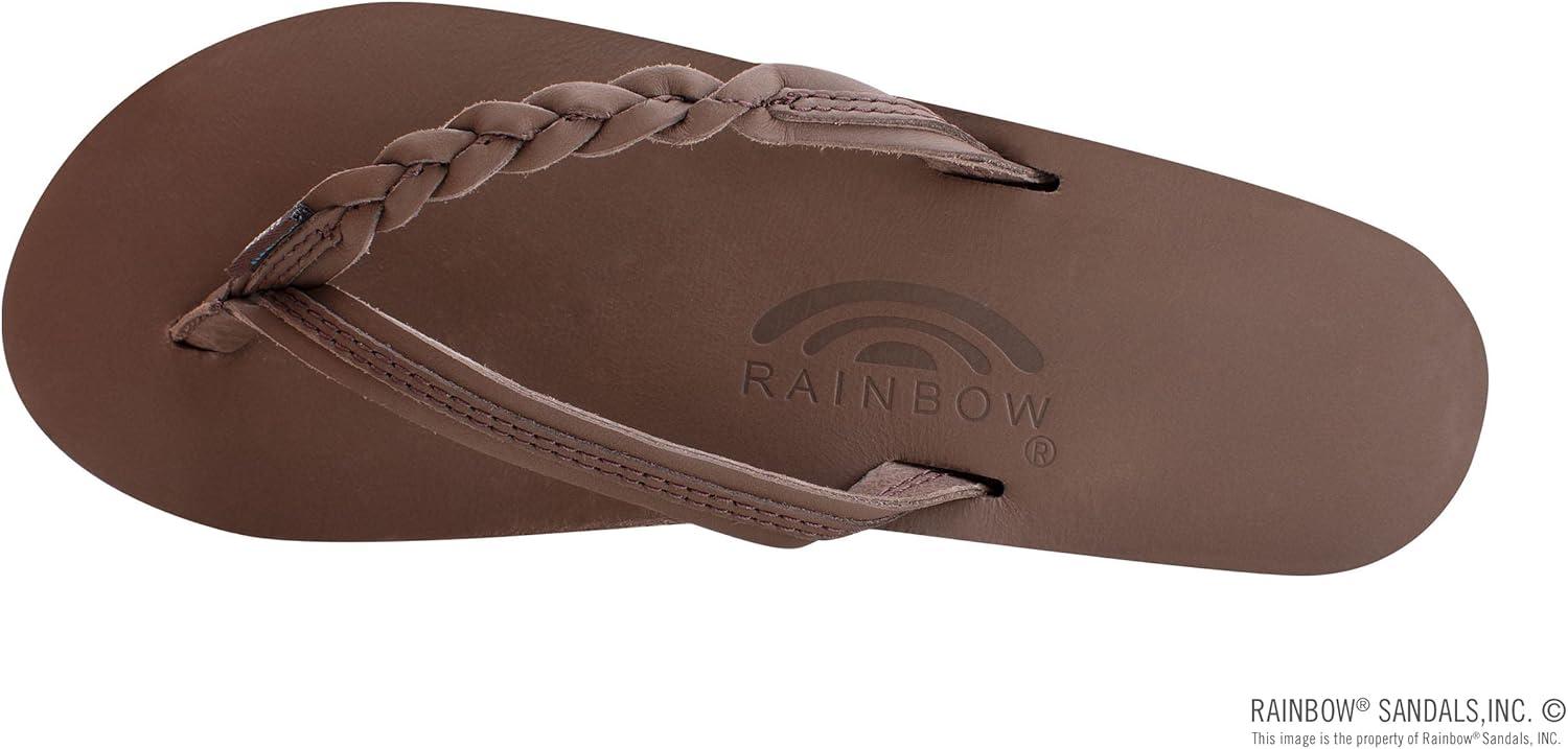Rainbow Sandals Women’s Flirty Braidy Premier Leather w/Single Braided Strap(Mocha)