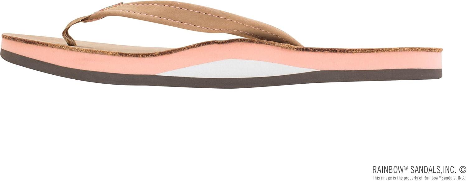Rainbow Sandals Women’s Single Layer Leather Sandal Narrow Strap(Sierra Brown-melon)