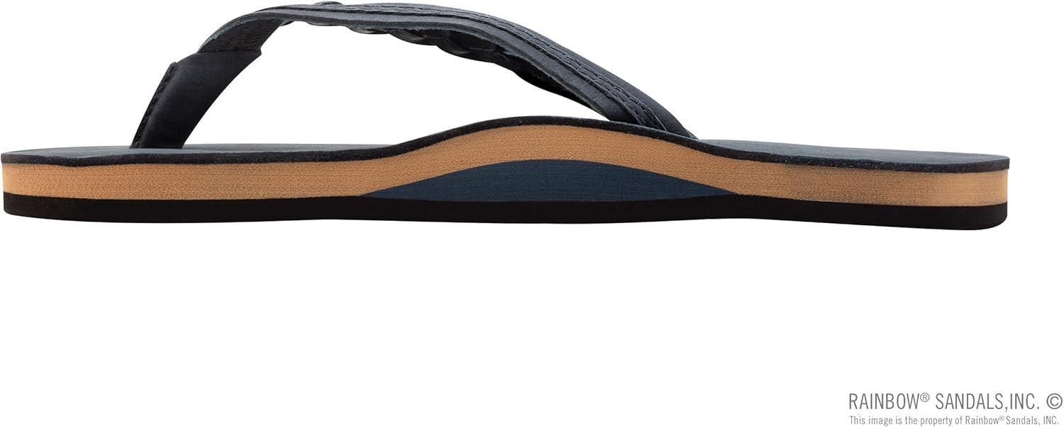 Rainbow Sandals Women’s Flirty Braidy Premier Leather w/Single Braided Strap(Navy)