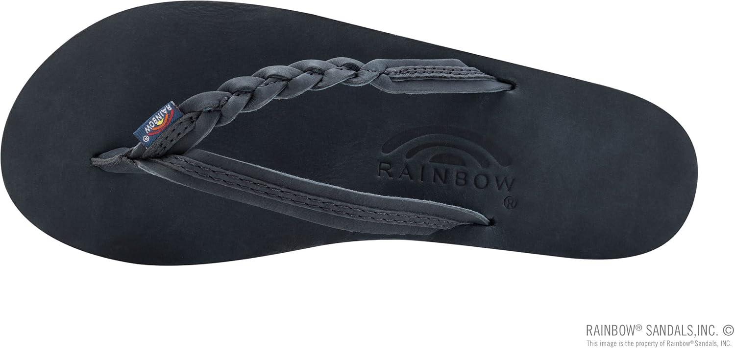 Rainbow Sandals Women’s Flirty Braidy Premier Leather w/Single Braided Strap(Navy)