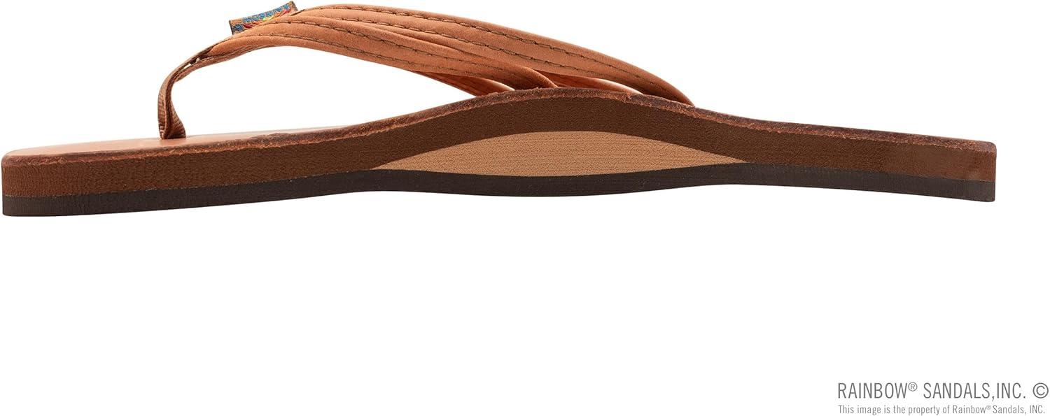 Rainbow Sandals Ladies The Sand Piper Luxury Leather – Single Layer Arch w/Double Narrow 1/3″ Strap(Tahitian Tan)