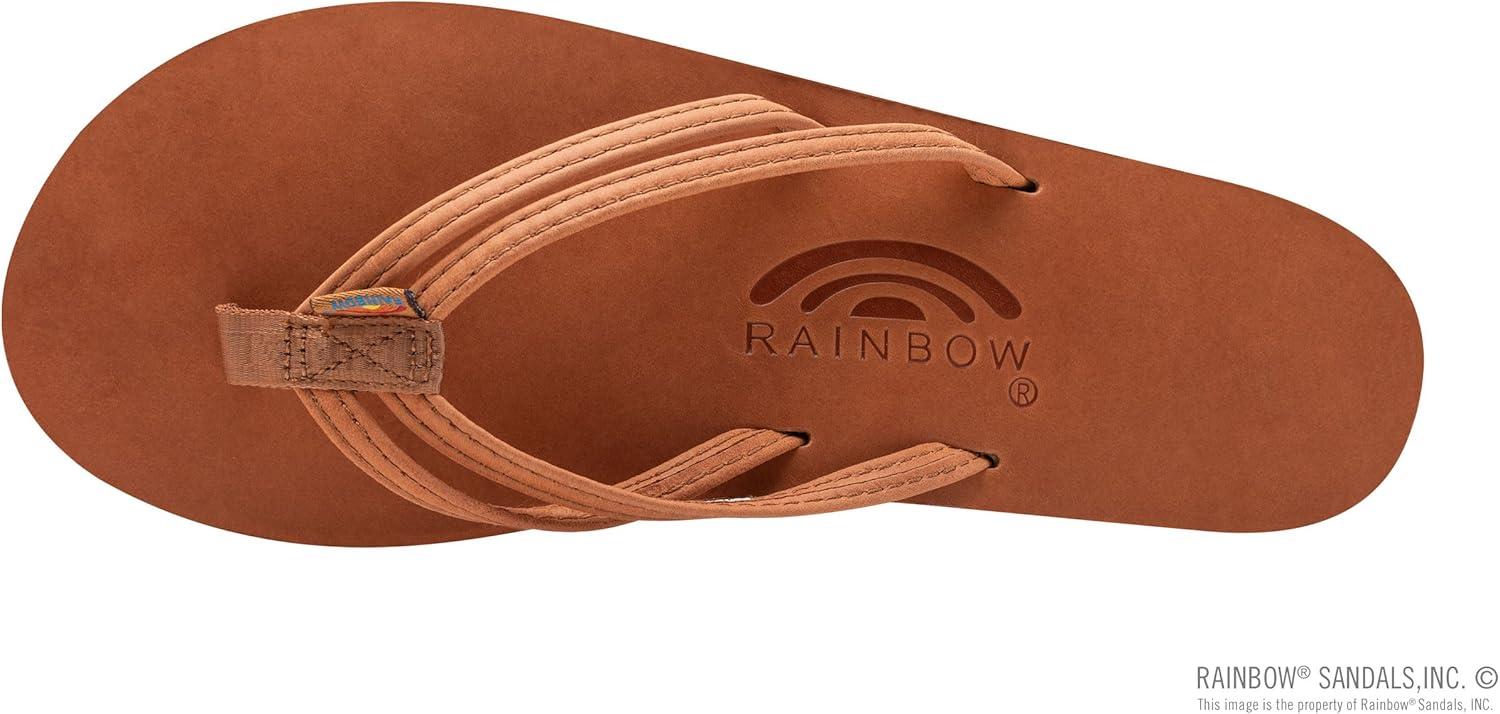 Rainbow Sandals Ladies The Sand Piper Luxury Leather – Single Layer Arch w/Double Narrow 1/3″ Strap(Tahitian Tan)