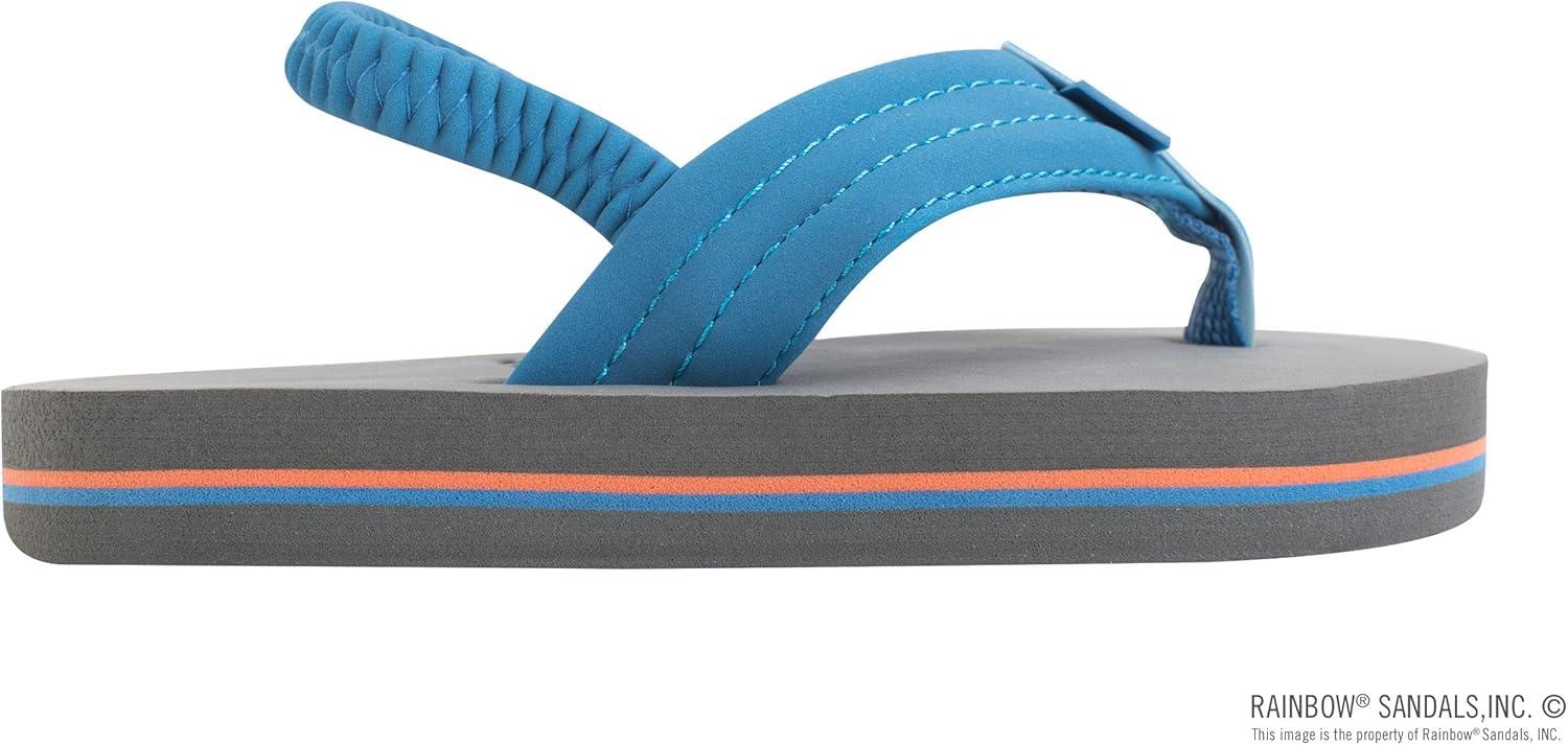 Rainbow Sandals Kid’s Grombow’s Soft Top Rubber w/Neoprene Strap and Backstrap(Blue Orange With Backstrap)