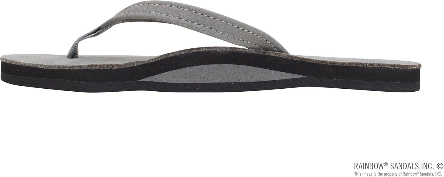 Rainbow Sandals Women’s Single Layer Leather Sandal Narrow Strap(Grey)