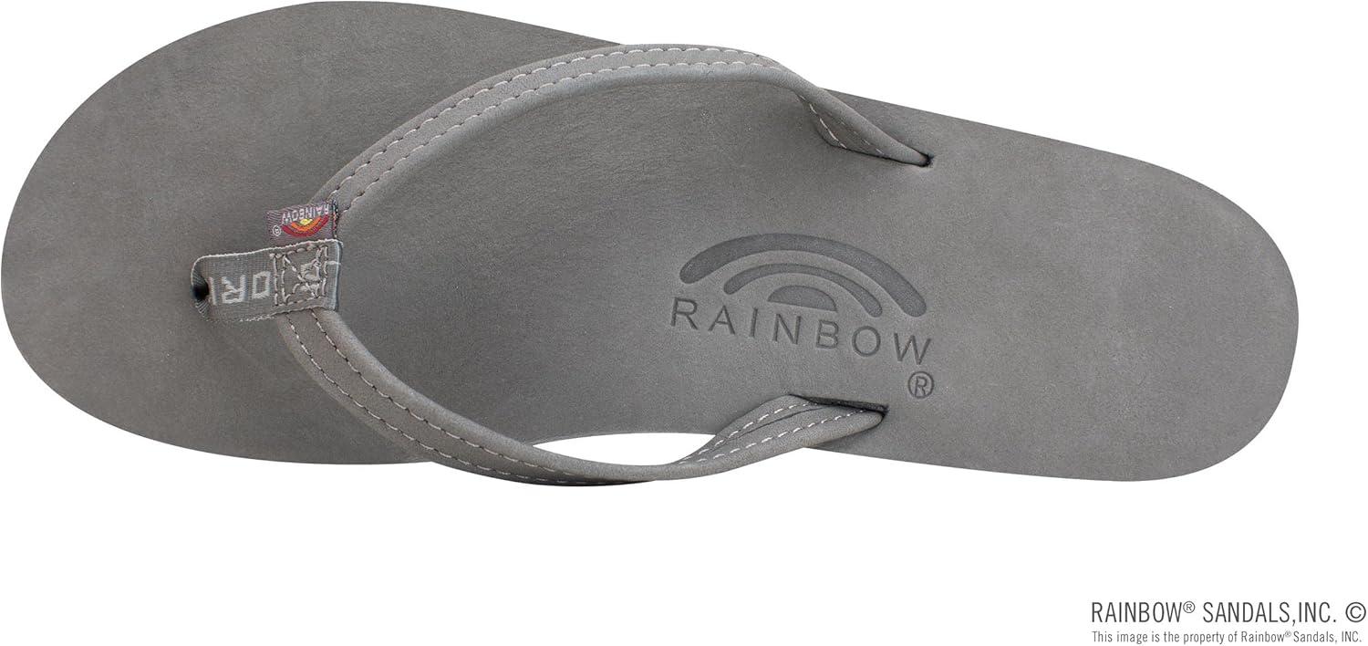 Rainbow Sandals Women’s Single Layer Leather Sandal Narrow Strap(Grey)