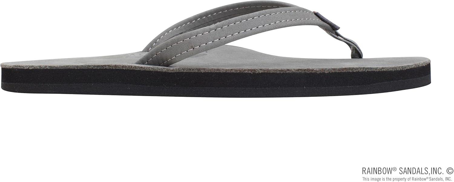 Rainbow Sandals Women’s Single Layer Leather Sandal Narrow Strap(Grey)