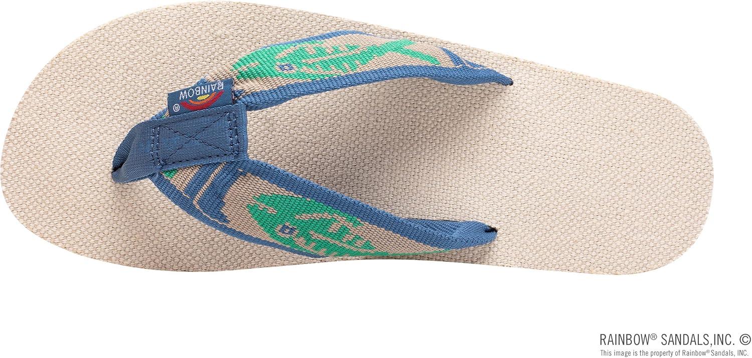 Rainbow Sandals Women’s Single Layer Hemp w/Fish Strap(Natural/Light Green Fish/Cream)