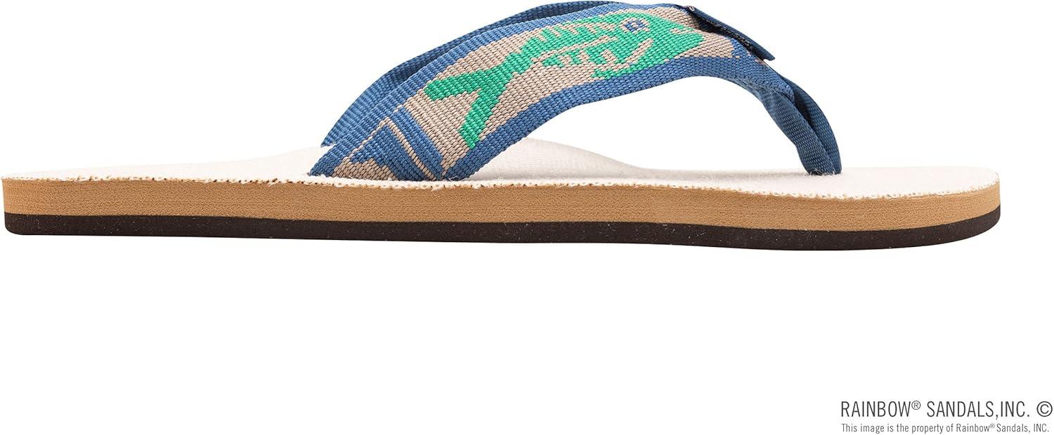 Rainbow Sandals Women’s Single Layer Hemp w/Fish Strap(Natural/Light Green Fish/Cream)