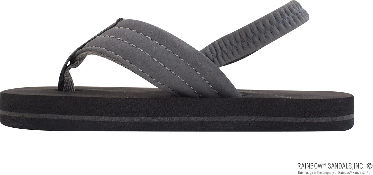Rainbow Sandals Kid’s Grombow’s Soft Top Rubber w/Neoprene Strap and Backstrap(Dark Grey With Backstrap)
