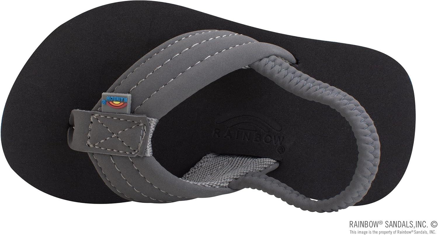 Rainbow Sandals Kid’s Grombow’s Soft Top Rubber w/Neoprene Strap and Backstrap(Dark Grey With Backstrap)