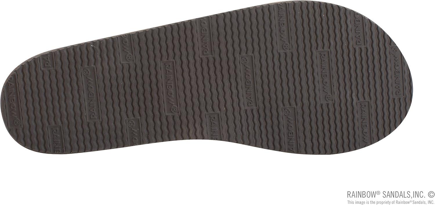 Rainbow Sandals Ladies Las Flores – Single Layer Premier Leather with a Floral 1/2″ Narrow Strap(Sierra Brown)