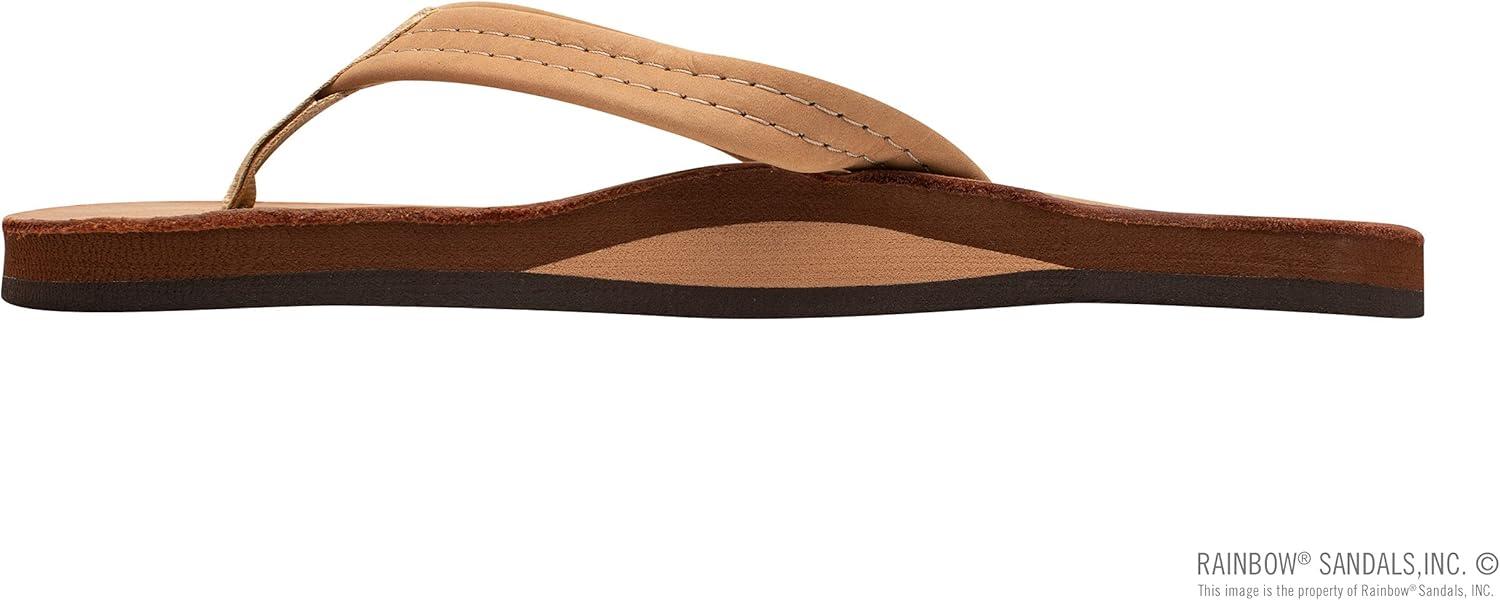Rainbow Sandals Women’s Luxury Leather – Single Layer Arch Support with a 3/4″ Medium Strap(Buckskin)