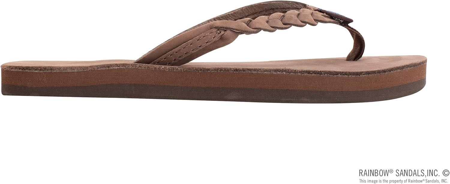 Rainbow Sandals Kid’s Single Layer Premier Leather Flirty Braidy(Expresso)