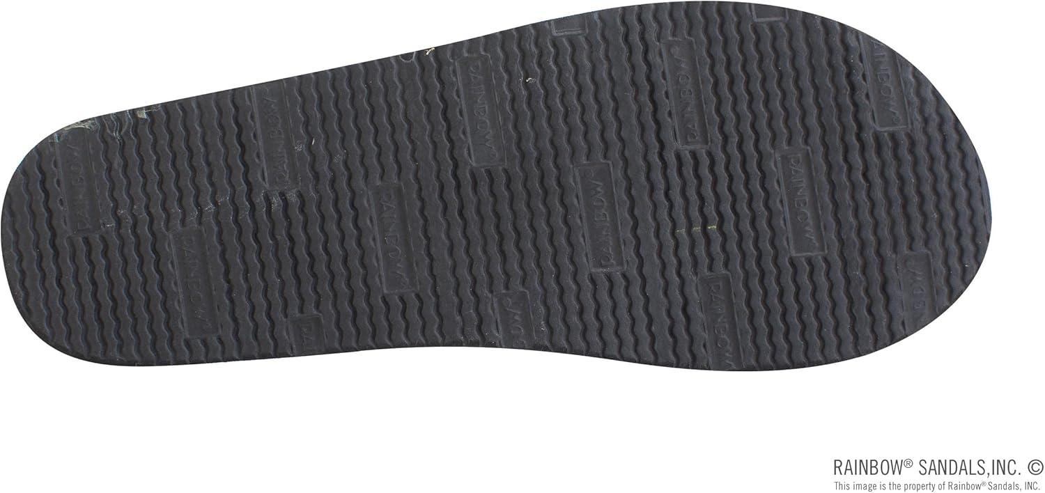Rainbow Sandals Women’s Single Layer Premier Leather w/Swarovski Crystal Narrow Strap(Black)