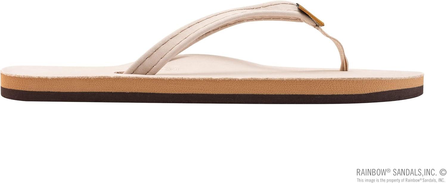 Rainbow Sandals Women’s Single Layer Leather Sandal Narrow Strap(Sand)