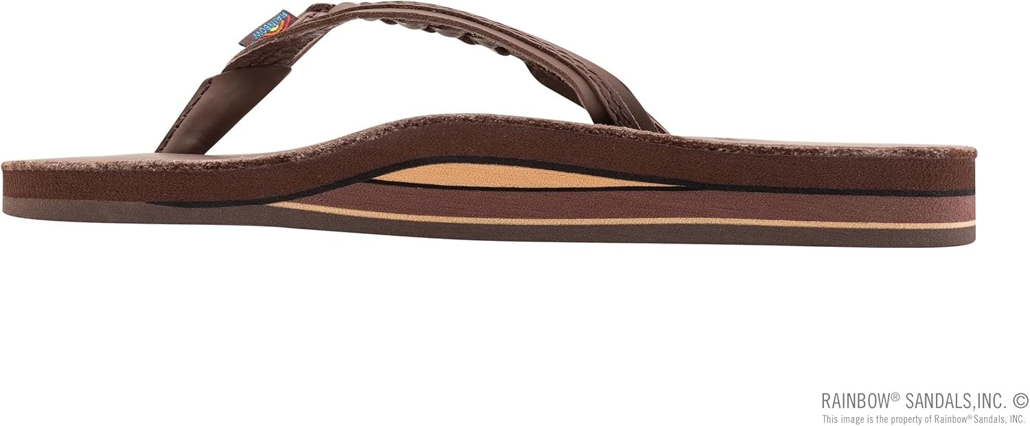 Rainbow Sandals Women’s Double Layer Flirty Braidy Premier Leather w/Single Braided Strap(Mocha)