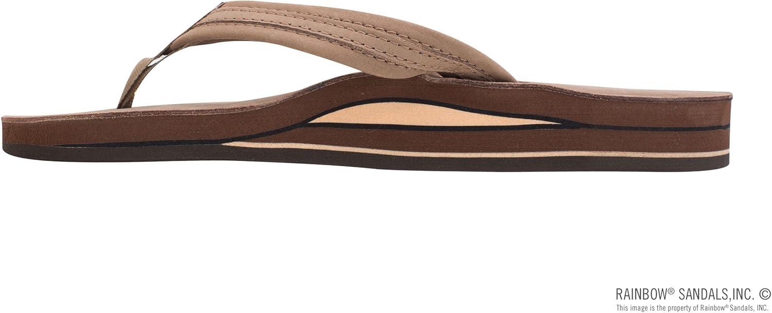Rainbow Sandals Madison – Double Layer Arch Support with a Braid on a 3/4″ Medium Strap(Dark Brown)